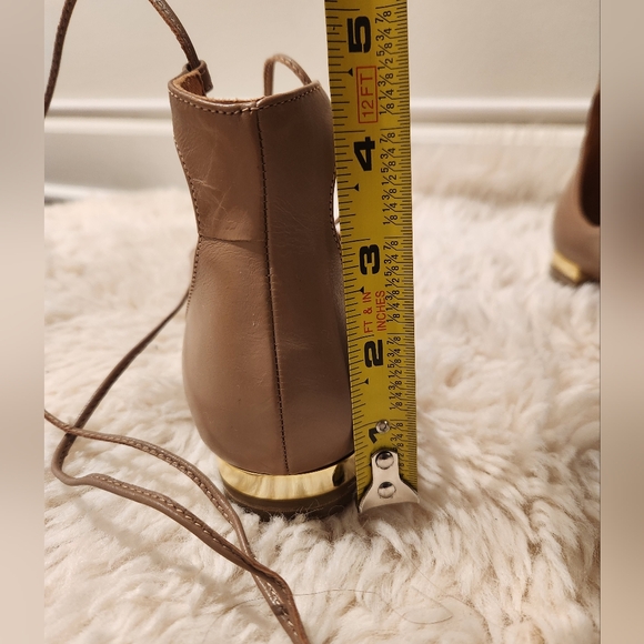 Aquazzura Christie Pointed toe Ankle wrap Flats Size Eu39 Tan - Picture 8 of 9